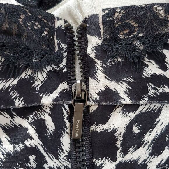 Bebe Black & White Cheetah Print Mini Dress - Picture 7 of 14